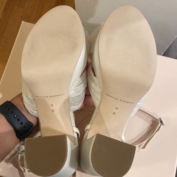 Loeffler Randall Natalia Platform Bow Heel Sz 9B Pearl White - Picture 7 of 16